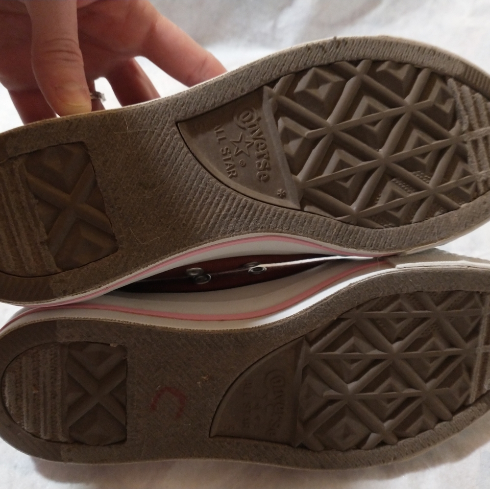 Converse All Star Sneaker Shoes Size 5 Men's Women's 7 Lace Up Brown Pink Black - Picture 10 of 11